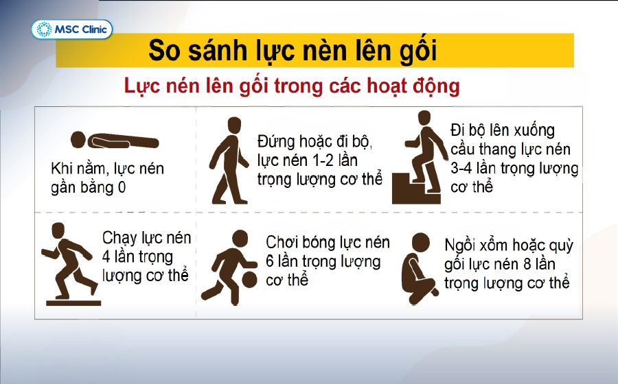 Khớp gối nâng đỡ toàn bộ trọng lượng cơ thể và hỗ trợ các hoạt động di chuyển, đi lại 