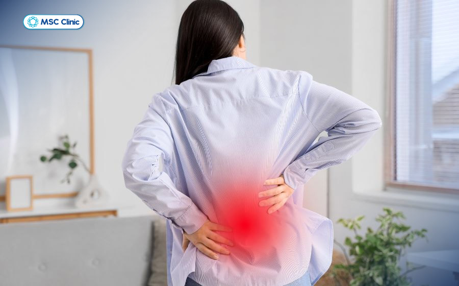 Các vùng cơ thắt lưng co rút gây đau dữ dội là biểu hiện của đau cột sống lưng
