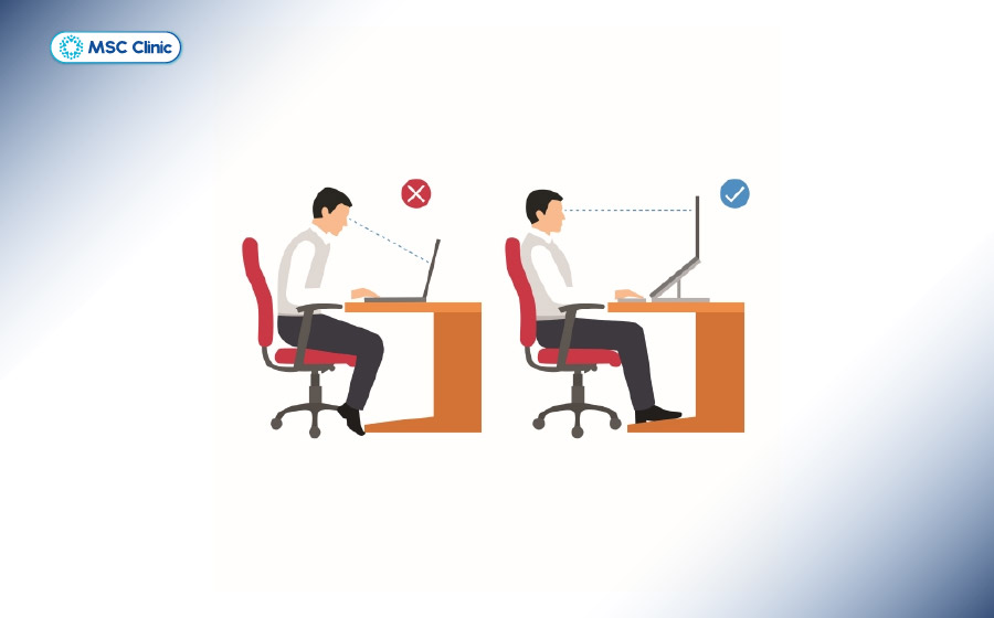 Duy trì tư thế làm việc đúng là cách phòng ngừa hiệu quả tình trạng ngủ dậy bị đau cổ Duy trì tư thế làm việc đúng là cách phòng ngừa hiệu quả tình trạng ngủ dậy bị đau cổ