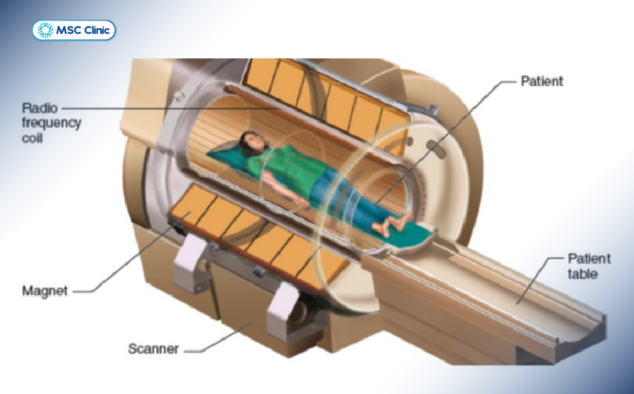 MRI hoạt động dựa trên sự tương tác giữa từ trường mạnh, sóng radio và các nguyên tử hydro trong cơ thể MRI hoạt động dựa trên sự tương tác giữa từ trường mạnh, sóng radio và các nguyên tử hydro trong cơ thể