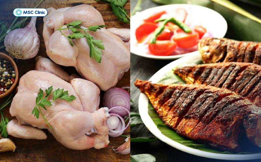 Bệnh gout nên ăn gì? - Nên ưu tiên các nguồn đạm ít purin như thịt gà, cá rô phi Bệnh gout nên ăn gì? - Nên ưu tiên các nguồn đạm ít purin như thịt gà, cá rô phi