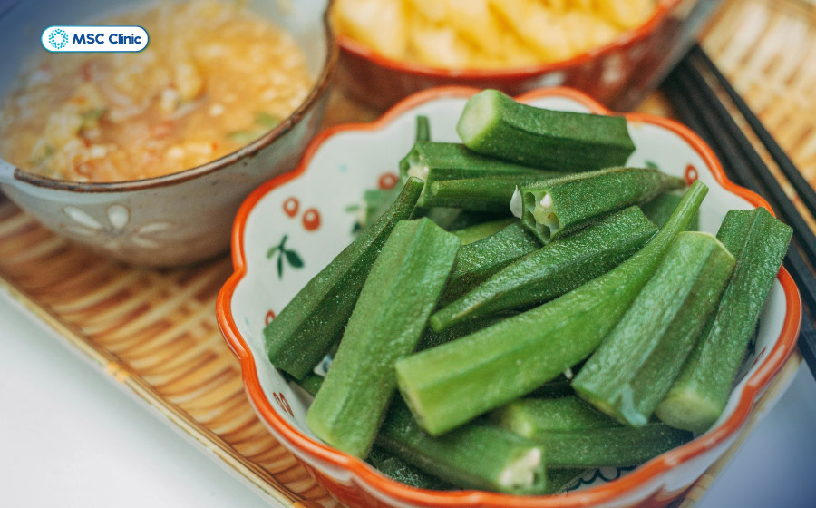 Đậu bắp có thể chế biến kết hợp với các nguyên liệu khác để tạo món ăn giàu dinh dưỡng Đậu bắp có thể chế biến kết hợp với các nguyên liệu khác để tạo món ăn giàu dinh dưỡng
