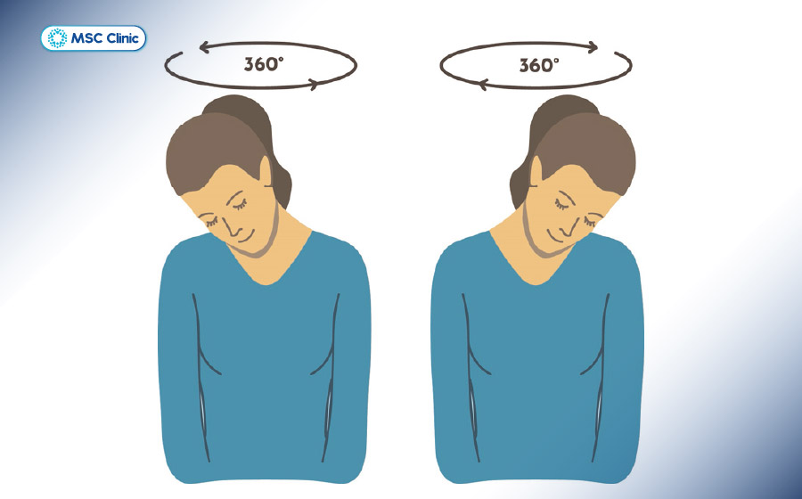 Bài tập xoay cổ cần được thực hiện chậm rãi, nhẹ nhàng Bài tập xoay cổ cần được thực hiện chậm rãi, nhẹ nhàng