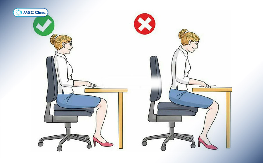 Điều chỉnh tư thế là biện pháp hỗ trợ trong điều trị bảo tồn các bệnh về cột sống