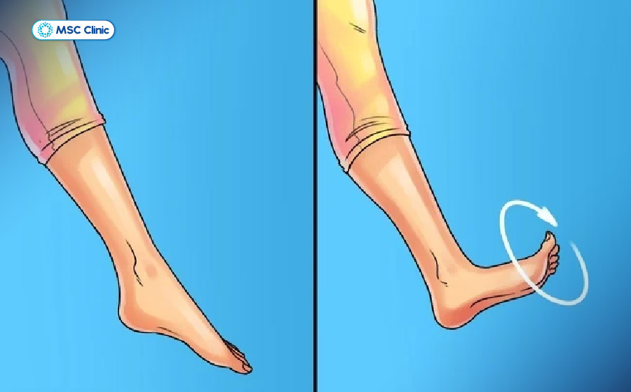 Xoay cổ chân giúp tăng biên độ vận động của khớp cổ chân, cải thiện độ linh hoạt