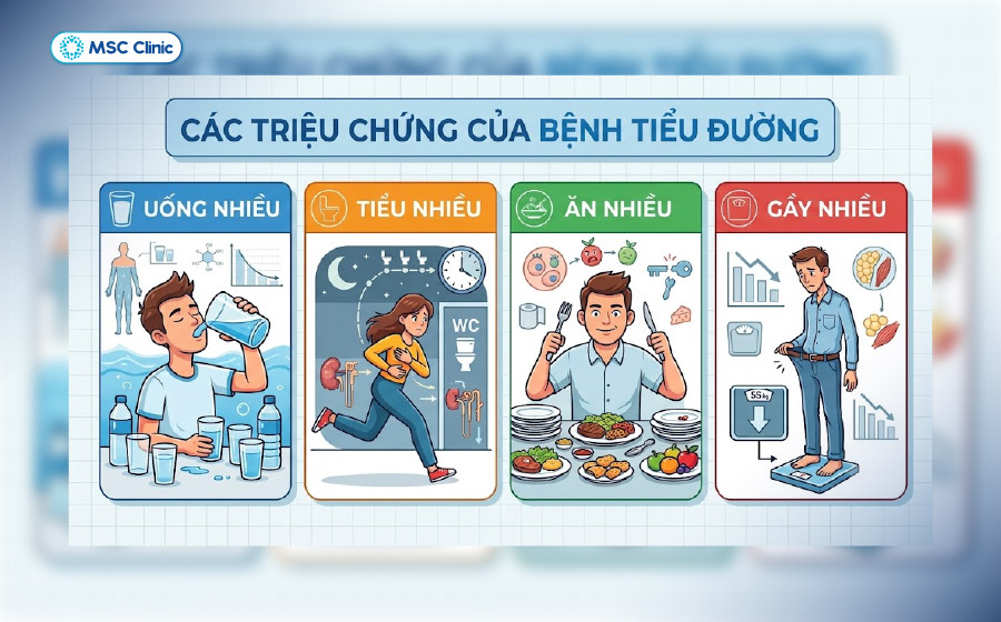 Các triệu chứng điển hình của tăng đường huyết Các triệu chứng điển hình của tăng đường huyết