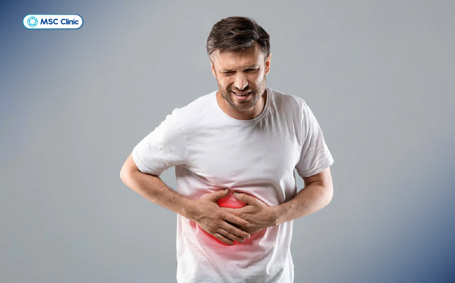 Gan nhiễm mỡ đôi khi có thể gây đau hoặc tức nhẹ vùng bụng phía trên bên phải Gan nhiễm mỡ đôi khi có thể gây đau hoặc tức nhẹ vùng bụng phía trên bên phải
