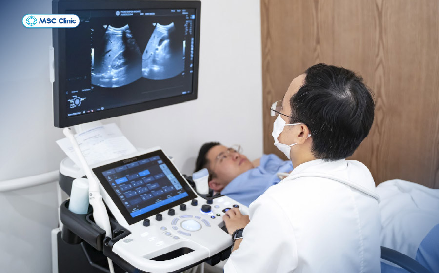 Hệ thống siêu âm hiện đại tại MSC Clinic hỗ trợ đánh giá chính xác độ đàn hồi gan và tình trạng sức khỏe tổng thể