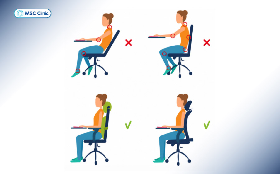 Ngồi đúng tư thế để phòng ngừa chấn thương vùng cổ Ngồi đúng tư thế để phòng ngừa chấn thương vùng cổ