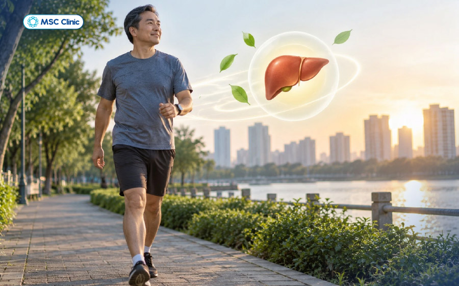 Người mắc gan nhiễm mỡ cấp độ 1 nên duy trì vận động đều đặn để cải thiện sức khỏe chuyển hóa