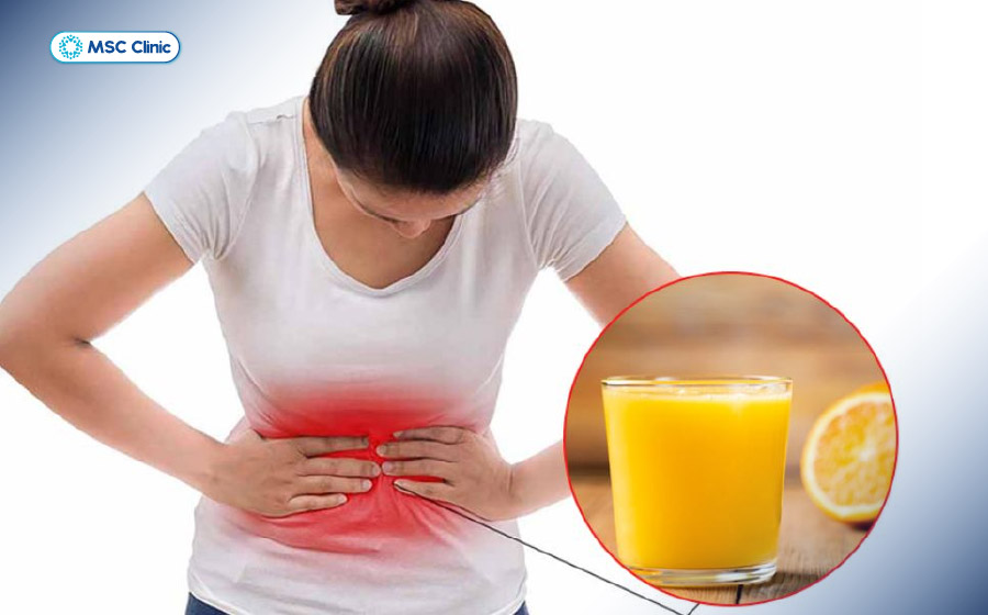 Cần tránh uống nước cam khi đói, đặc biệt bệnh nhân bị tiểu đường có bệnh nền về dạ dày