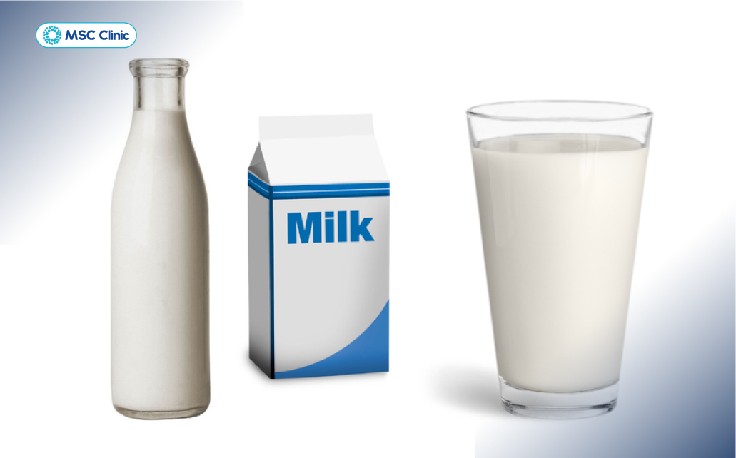 Sữa cung cấp protein và các dưỡng chất; người mắc bệnh gan nên chọn loại không hoặc ít đường, phù hợp với nhu cầu dinh dưỡng